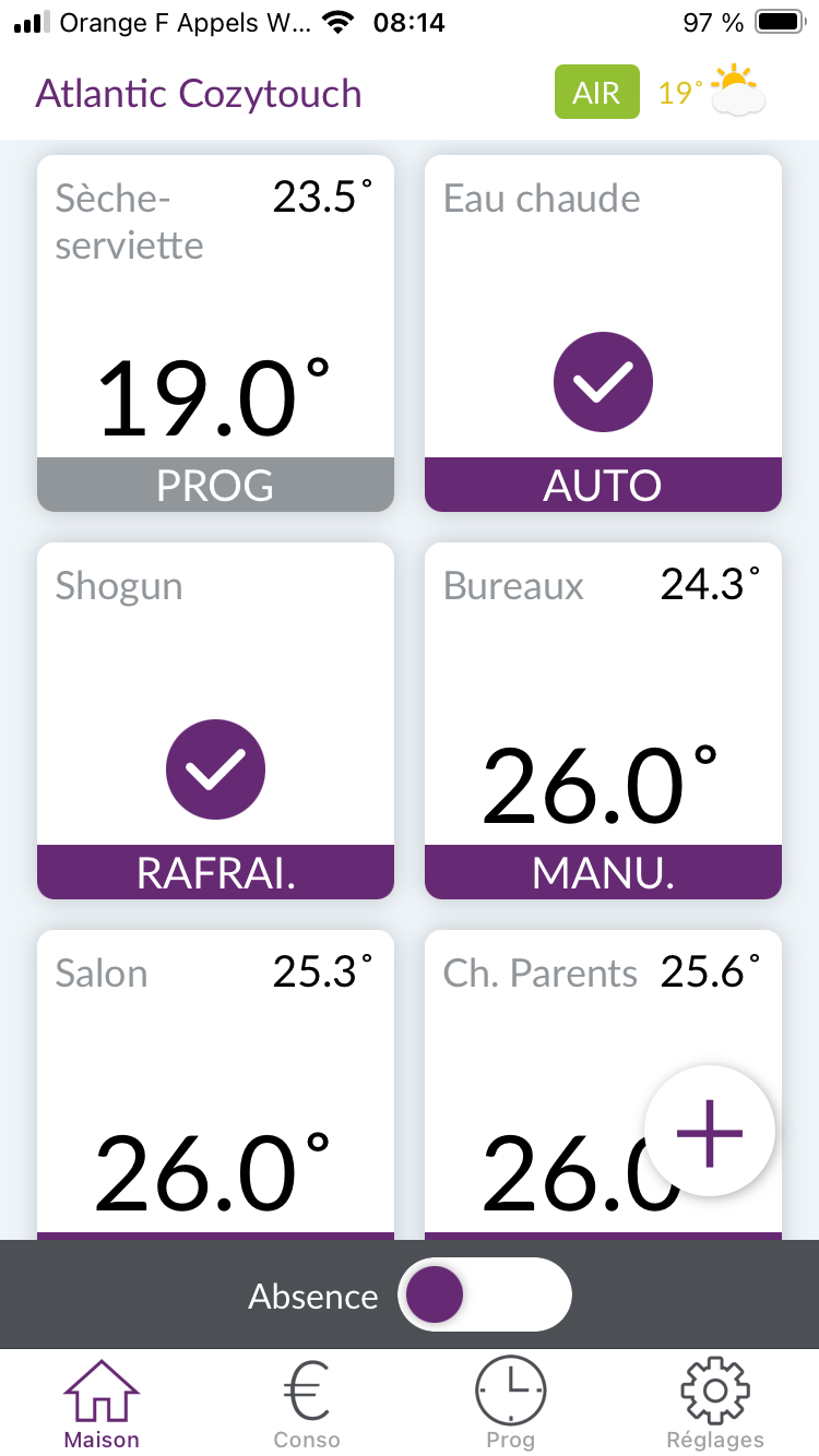 Pilotage à distance du chauffage/climatisation d'une maison individuelle